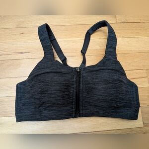 Victoria's Secret Charcoal Zip-Front Sports Bra